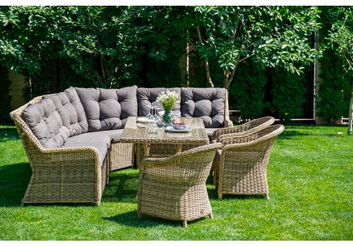  "Базелла" обеденная группа из искусственного ротанга, цвет соломенный, фото 11 