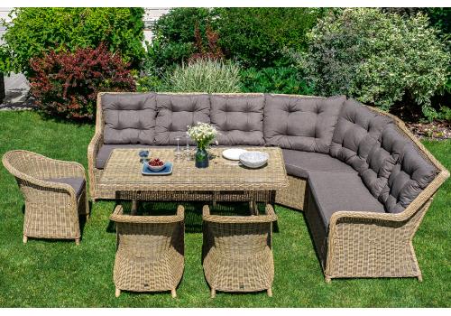  "Базелла" обеденная группа из искусственного ротанга, цвет соломенный, фото 12 