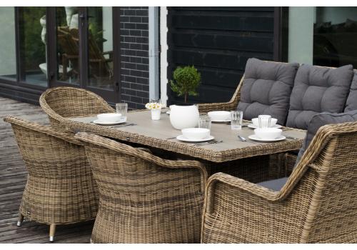  "Бергамо" обеденная группа угловая из искусственного ротанга, цвет соломенный, фото 5 