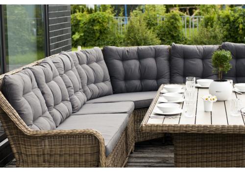  "Бергамо" обеденная группа угловая из искусственного ротанга, цвет соломенный, фото 6 