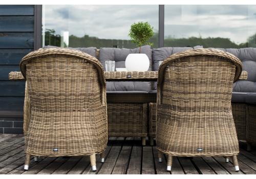  "Бергамо" обеденная группа угловая из искусственного ротанга, цвет соломенный, фото 7 