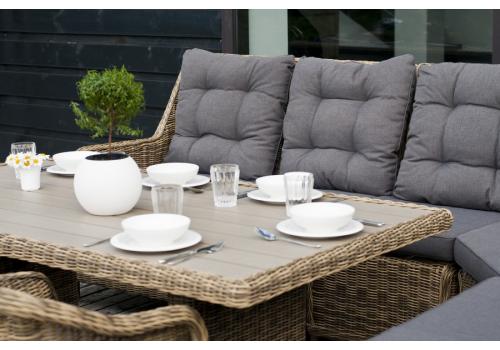  "Бергамо" обеденная группа угловая из искусственного ротанга, цвет соломенный, фото 8 