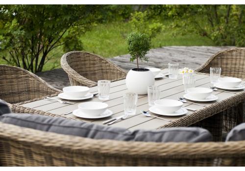  "Бергамо" обеденная группа угловая из искусственного ротанга, цвет соломенный, фото 9 