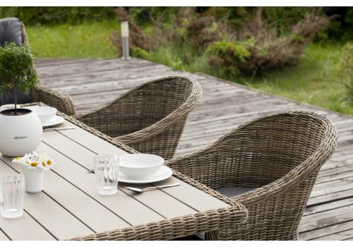  "Бергамо" обеденная группа угловая из искусственного ротанга, цвет соломенный, фото 11 