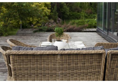  "Бергамо" обеденная группа угловая из искусственного ротанга, цвет соломенный, фото 12 