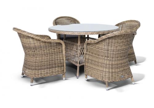  "Равенна" обеденная группа плетеная, цвет соломенный, фото 3 