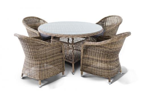  "Равенна" обеденная группа плетеная, цвет соломенный, фото 6 