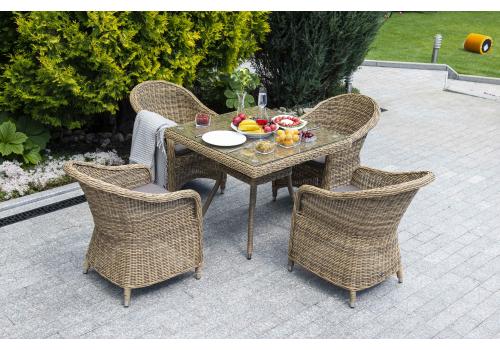  "Фредо" обеденная группа из искусственного ротанга, цвет соломенный, фото 1 