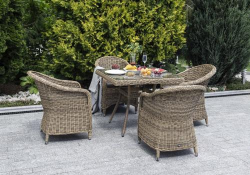  "Фредо" обеденная группа из искусственного ротанга, цвет соломенный, фото 3 