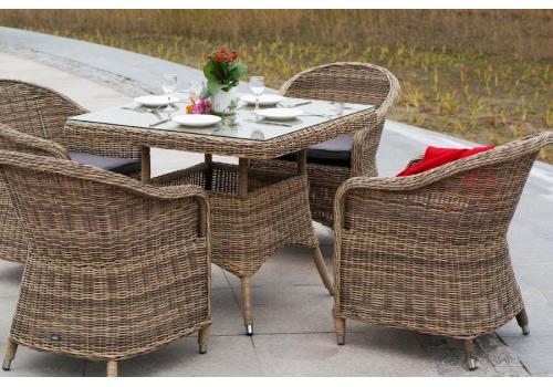  "Фредо" обеденная группа из искусственного ротанга, цвет соломенный, фото 4 