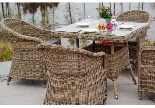  "Фредо" обеденная группа из искусственного ротанга, цвет соломенный, фото 6 