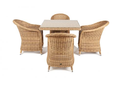  "Фредо" обеденная группа из искусственного ротанга, цвет соломенный, фото 8 