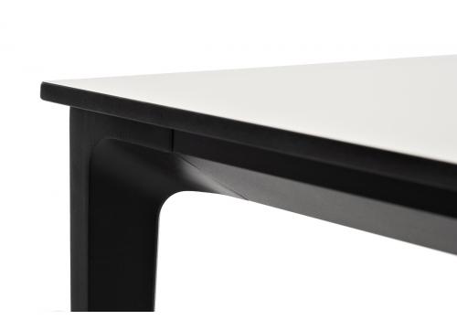  "Малага" обеденный стол из HPL 160х80см, цвет молочный, каркас черный, фото 4 