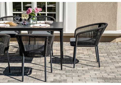  "Малага" обеденная группа на 6 персон со стульями "Марсель", каркас темно-серый, роуп темно-серый, фото 9 