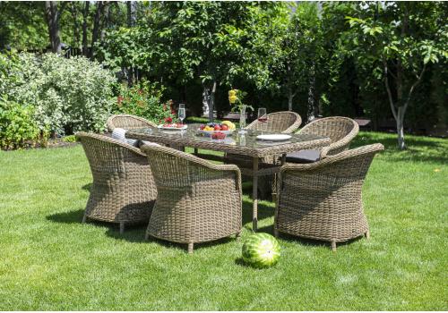  "Эспрессо" обеденная группа плетеная, цвет соломенный, фото 1 