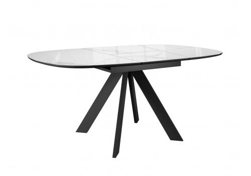  Стол DikLine BK100 Керамика Carrara Gloss (мрамор глянец белый)/подстолье черное/опоры черные, фото 4 