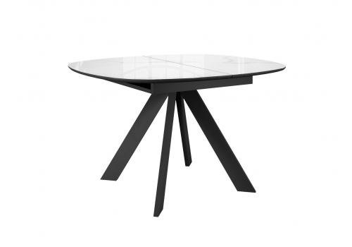  Стол DikLine BK100 Керамика Carrara Gloss (мрамор глянец белый)/подстолье черное/опоры черные, фото 1 