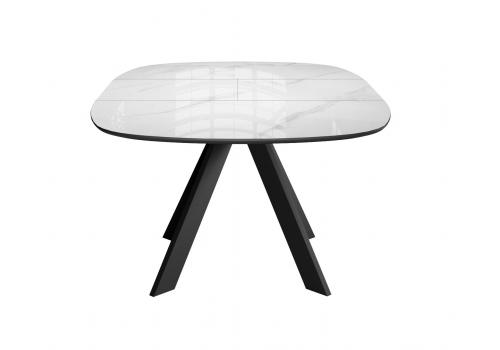  Стол DikLine BK100 Керамика Carrara Gloss (мрамор глянец белый)/подстолье черное/опоры черные, фото 5 