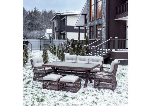  Обеденный комплект ALBERT в коричневом цвете из искусственного ротанга, фото 1 