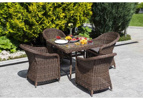  "Фредо" обеденная группа из искусственного ротанга, цвет коричневый, фото 1 