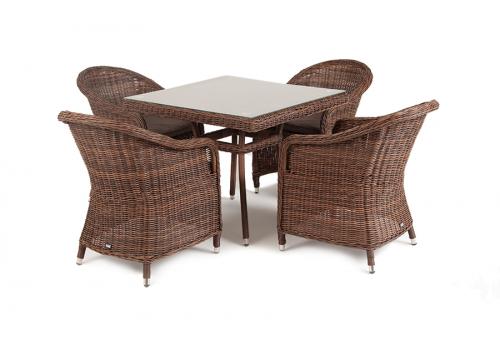  "Фредо" обеденная группа из искусственного ротанга, цвет коричневый, фото 3 
