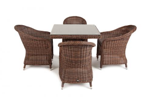  "Фредо" обеденная группа из искусственного ротанга, цвет коричневый, фото 4 