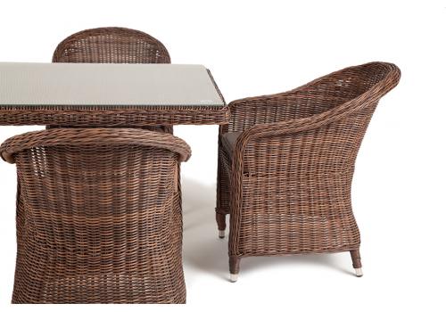  "Фредо" обеденная группа из искусственного ротанга, цвет коричневый, фото 5 