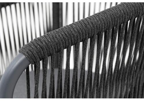  "Романо" стул плетеный из роупа, каркас алюминий темно-серый (RAL7024) муар, роуп темно-серый круглый, ткань темно-серая 027, фото 5 