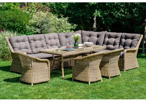  "Базелла" обеденная группа из искусственного ротанга, цвет соломенный, фото 1 