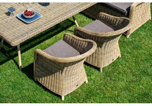  "Базелла" обеденная группа из искусственного ротанга, цвет соломенный, фото 4 