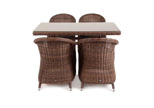  "Латте–140 R" обеденная группа плетеная, цвет коричневый, фото 2 