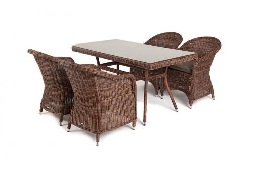  "Латте–140 R" обеденная группа плетеная, цвет коричневый, фото 3 