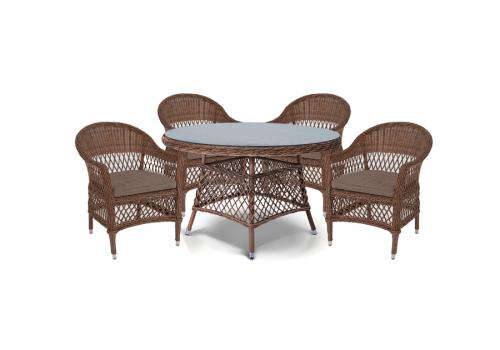  "Эспрессо–120 S" обеденная группа плетеная, цвет коричневый, фото 1 