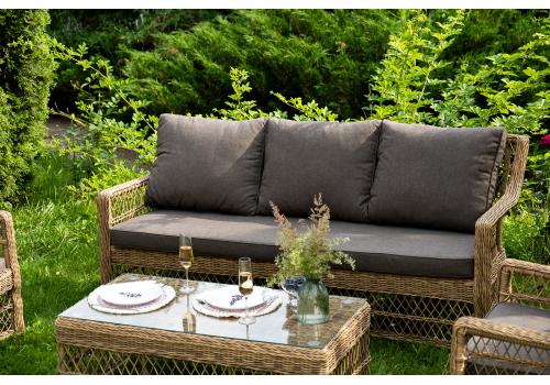  "Гранд Латте" лаунж-зона из искусственного ротанга, цвет соломенный, фото 32 