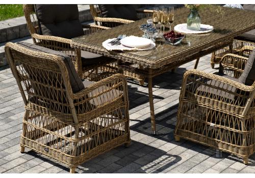  "Цесена" обеденная группа плетеная из искусственного ротанга, цвет соломенный, фото 9 