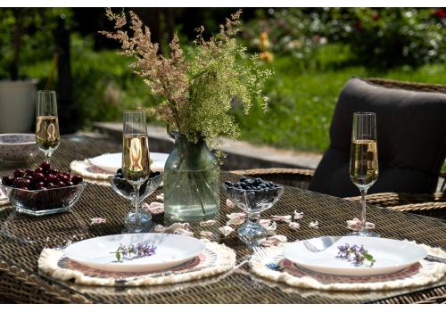  "Цесена" обеденная группа плетеная из искусственного ротанга, цвет соломенный, фото 18 