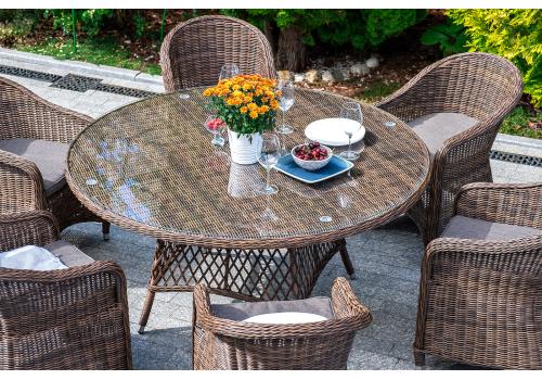  "Эспрессо–150 R" обеденная группа плетеная, цвет коричневый, фото 3 