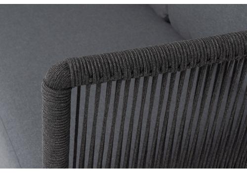  "Верона" диван модульный плетеный из роупа, каркас алюминий темно-серый (RAL7024) муар, роуп темно-серый круглый, ткань темно-серая 027, фото 5 