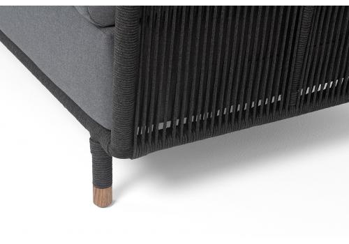  "Верона" диван модульный плетеный из роупа, каркас алюминий темно-серый (RAL7024) муар, роуп темно-серый круглый, ткань темно-серая 027, фото 8 