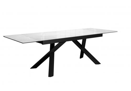  Стол DikLine DKX140 керамика Carrara Gloss (мрамор глянец белый), подстолье черное, опоры черные (2уп.), фото 4 