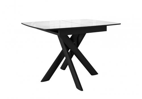  Стол DikLine DKB110, Керамика Carrara Gloss (мрамор глянец белый)/подстолье черное/опоры черные, фото 1 