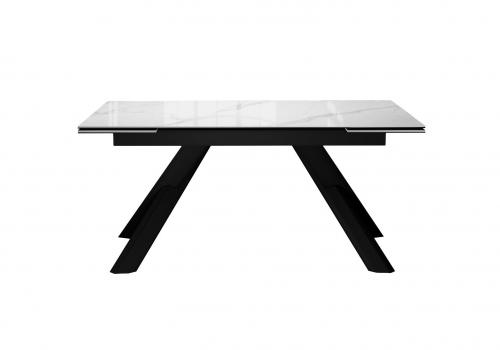  Стол DikLine DKX140 керамика Carrara Gloss (мрамор глянец белый), подстолье черное, опоры черные (2уп.), фото 2 