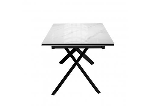  Стол DikLine DKX140 керамика Carrara Gloss (мрамор глянец белый), подстолье черное, опоры черные (2уп.), фото 5 