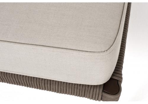  "Канны" правый модуль плетеный из роупа, каркас алюминий коричневый (RAL8016) муар, роуп коричневый круглый, ткань бежевая 15052, фото 6 