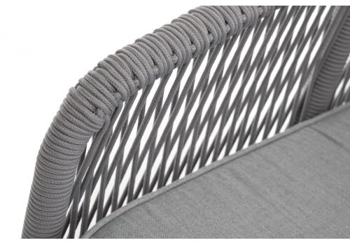  "Канны" правый модуль плетеный из роупа, каркас алюминий белый муар, роуп светло-серый круглый, ткань светло-серая, фото 6 