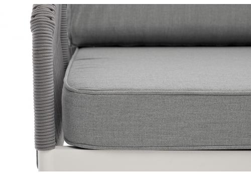  "Канны" правый модуль плетеный из роупа, каркас алюминий белый муар, роуп светло-серый круглый, ткань светло-серая, фото 7 