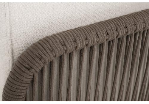  "Канны" угловой модуль плетеный из роупа, каркас алюминий коричневый (RAL8016) муар, роуп коричневый круглый, ткань бежевая 15052, фото 7 