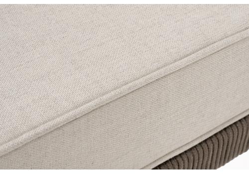  "Канны" угловой модуль плетеный из роупа, каркас алюминий коричневый (RAL8016) муар, роуп коричневый круглый, ткань бежевая 15052, фото 8 