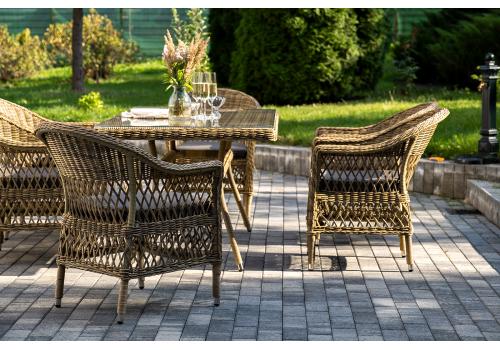  "Амароне" обеденная группа из искусственного ротанга на 6 персон, цвет соломенный, фото 7 