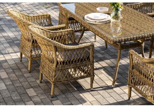  "Амароне" обеденная группа из искусственного ротанга на 6 персон, цвет соломенный, фото 10 
